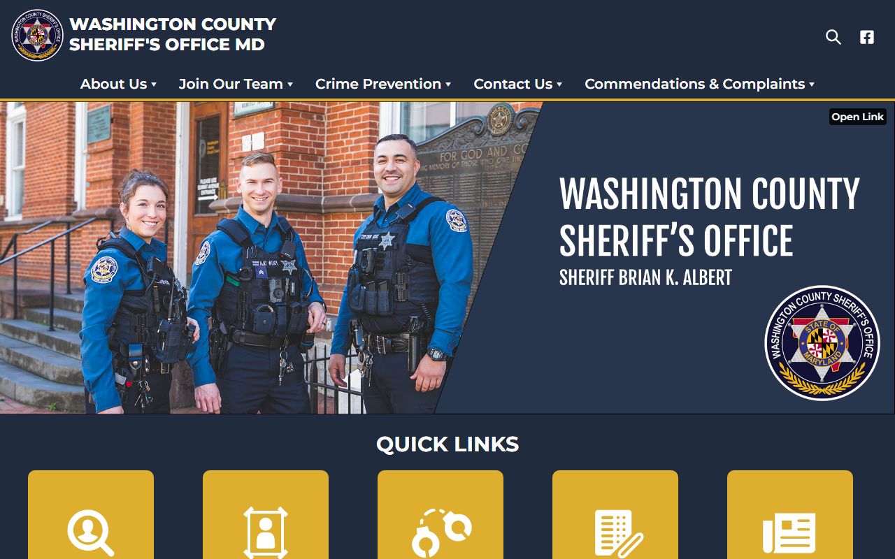 Washington County Sheriff's Office website for police records