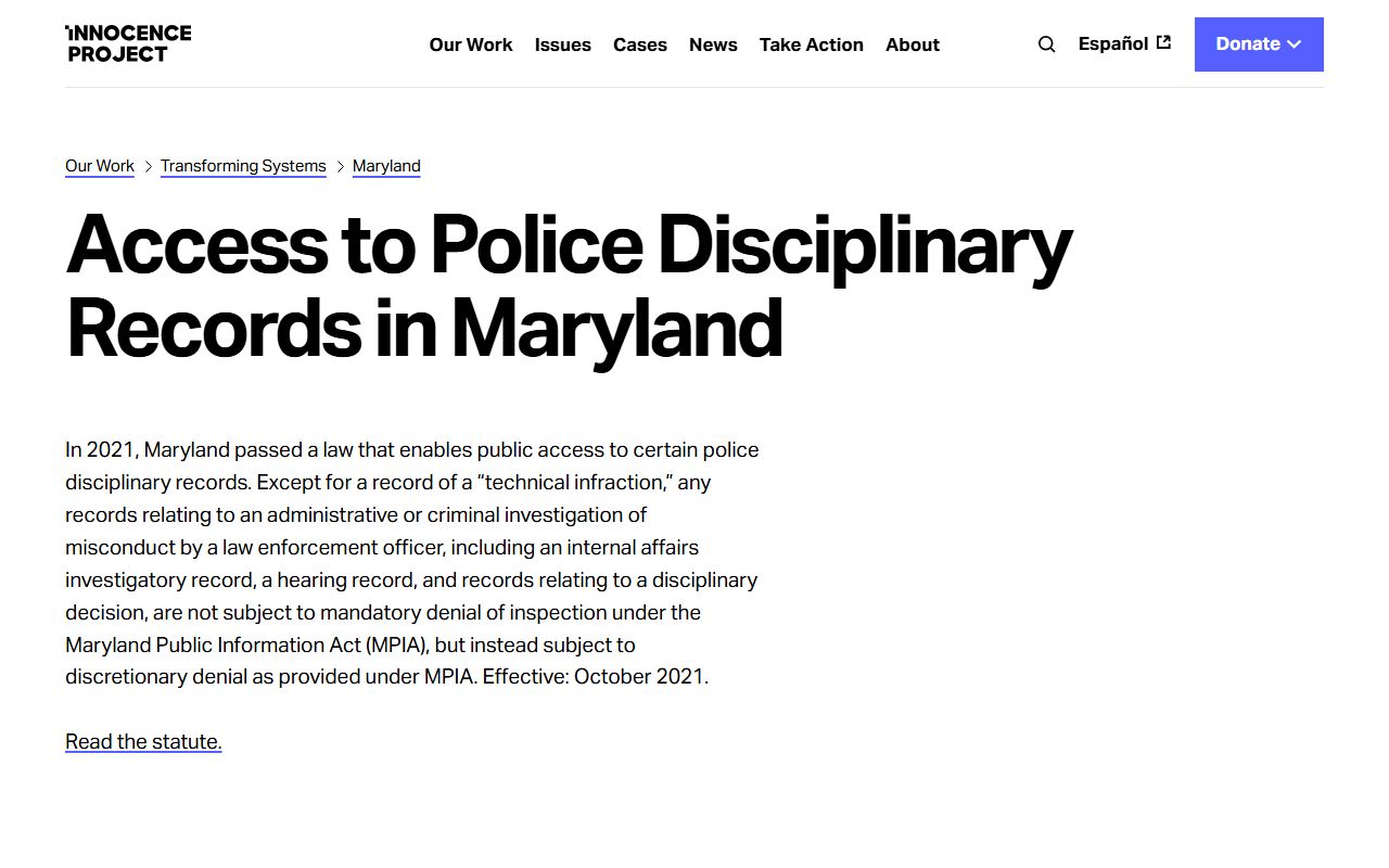 Guide to Anton's Law and access to police disciplinary records in Maryland